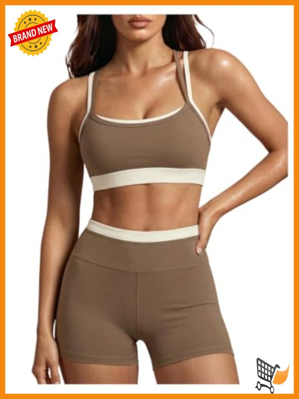 2 Piece Athletic Set Sleeveless Open Back Biker Shorts
